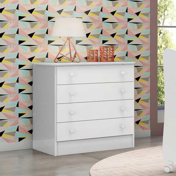Cômoda Infantil Qmóveis Doce Sonho com 04 Gavetas