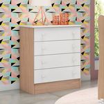 Cômoda Infantil Qmovi Doce Sonho 4 Gavetas 777.5