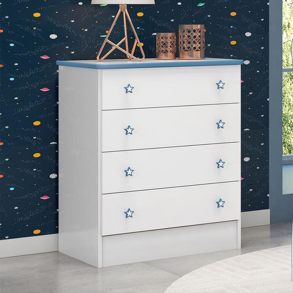 Cômoda Infantil Qmovi Doce Sonho 4 Gavetas 777.5