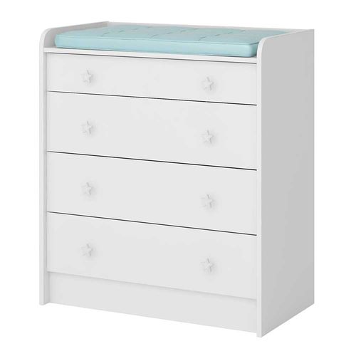 Cômoda Trocador com 4 Gavetas - Qmovi Doce Sonho 2523 Branco
