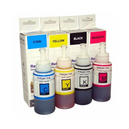 Compatível: Kit 4 Tintas para Epson Bulk Ink L395 CMYK 70ml Premium Kit 4 Tintas para Epson Bulk Ink L395 CMYK 70ml Premium