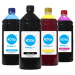 Compatível: Kit Tintas Para Epson L6161 Pigmentada Black | Corante Coloridas (1l) - Koga