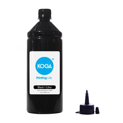 Compatível: Tinta Impressora Epson L1800 Black 1 Litro Corante Koga Tinta para Impressora Epson L1800 Black 1 Litro Corante Koga