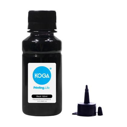 Compatível: Tinta Bulk Ink Sublimática para Impressora Epson T673 Black 100ml Koga Tinta Bulk Ink Sublimática para Impressora Epson T673 Black 100ml Koga