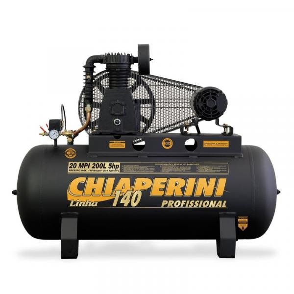 Compressor de Ar 5 Hp 20 / 200 Litros 140 Lb Trifásico Chiaperini