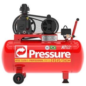 Compressor de Ar 50 Litros 7,6 Pés - 1HP - Monofásico - ATG2 7,6/50 I-1HP - Pressure