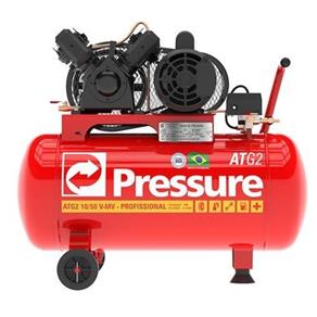 Compressor de Ar 50 Litros 10 Pés - 2HP - Trifásico - ATG2 10/50 V-MV-2HP - Pressure