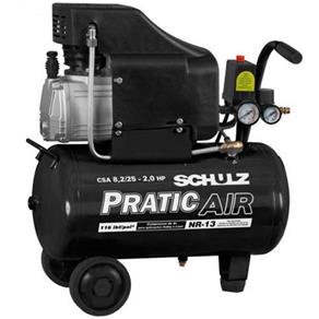 Compressor de Ar Baixa Pressão 8,2 Pés 22 Litros Monofásico - CSA8,2/25 - PRATIC AIR - Schulz - 220v