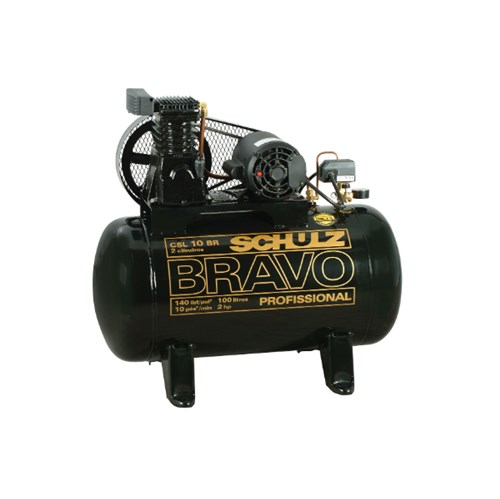 Compressor de Ar Bravo CSL 10BR/100 Bivolt 2HP - 1,5KW Bivolt Schulz