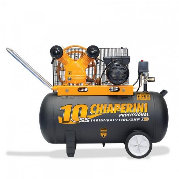 Compressor de Ar Média Pressão 10 Pés 110 Litros Monofásico - 10SS 110L (110V/220V) - Chiaperini