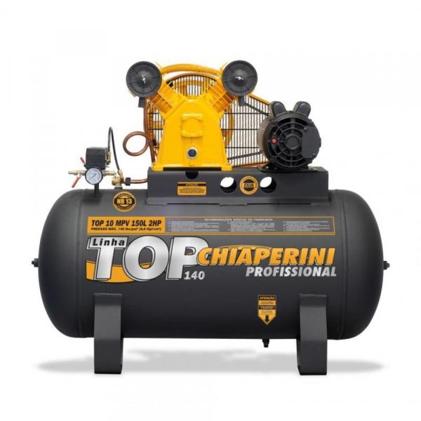 Compressor de Ar Média Pressão 10 Pés 150 Litros Monofásico - TOP 10 MPV 150L (110V/220V) - Chiaperini