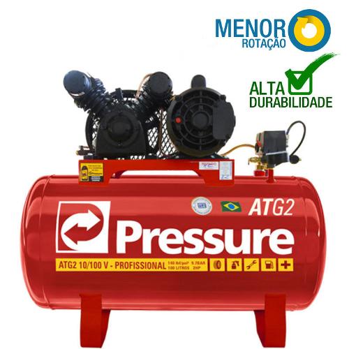 Compressor de Ar Monofásico 10 Pés 100 Litros 110/220v Atg2 Pressure