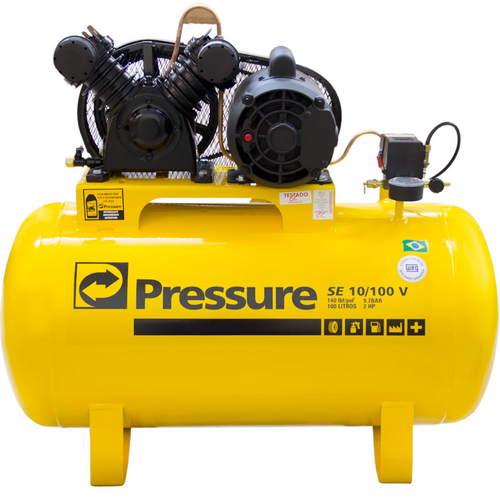 Tudo sobre 'Compressor De Ar Monofásico 10 Pés 100 Litros 110/220v-Pressure-Se10/100v'