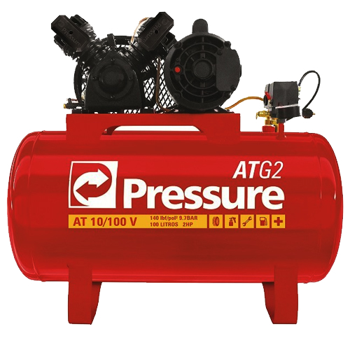 Compressor de Ar, Monofásico 110/220v, 10 Pés, 100 Litros - ATG 10/100V - Pressure