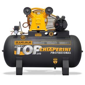 Compressor de Ar Monofásico 2 Hp 140 Libras 10 Pés 150 Litros - TOP10MPV150LTM - Chiaperini