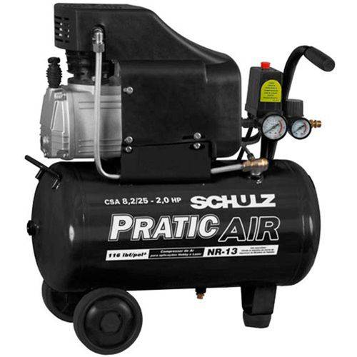 Compressor de Ar Pratic Air Csa 8,2/25 S/Kit - Schulz-220v