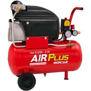 Compressor de Ar Schulz Air Plus - Csa com 8,3 Pcm e 25 L - 110v