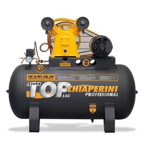 Compressor de Ar Trifásico 2 Hp 140 Libras 10 Pés 150 Litros 110v/220v - TOP10MPV150LTT - Chiaperini