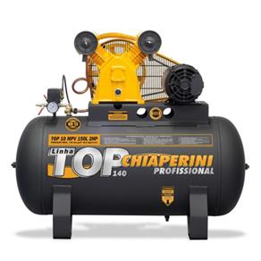 Compressor de Ar Trifásico 2 Hp 140 Libras 10 Pés 150 Litros - TOP10MPV150LTT - Chiaperini