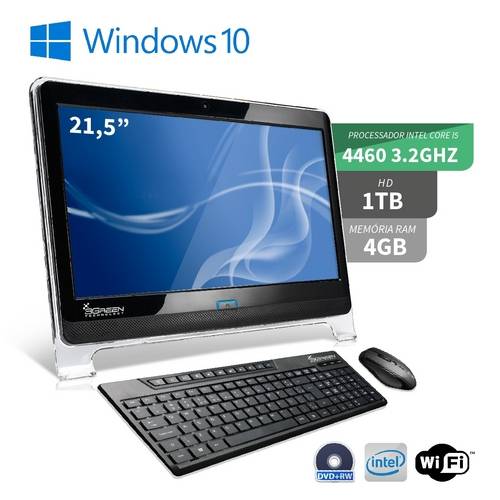 Computador All In One 21 Intel Core I5 4gb 1tb Hdmi Dvd Windows 10 Wifi Aio Webcam 3green Fun