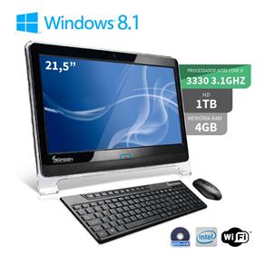 Computador All In One 21" Intel Core I5 4gb 1tb Hdmi Dvd Windows 10 Wifi Aio Webcam 3green Fun