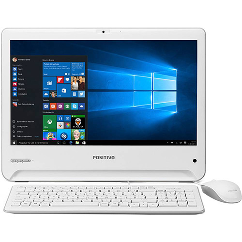 Computador All In One Positivo UD3630 Intel Dual Core 4GB 32GB SSD LED 18,5" Branco - Windows 10