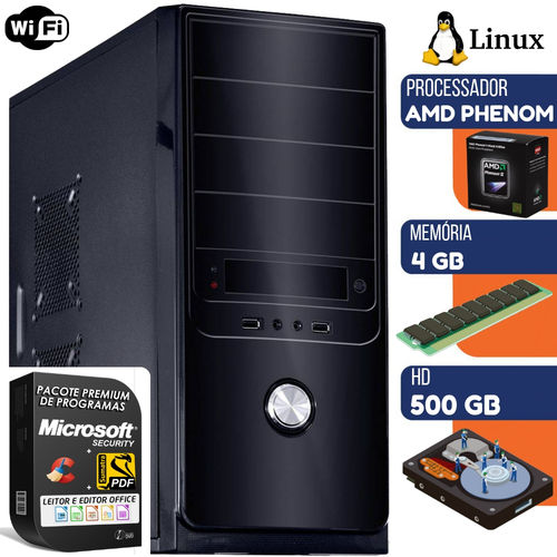 Tudo sobre 'Computador Amd Phenom 3.2Ghz 4GB HD 500GB Linux'