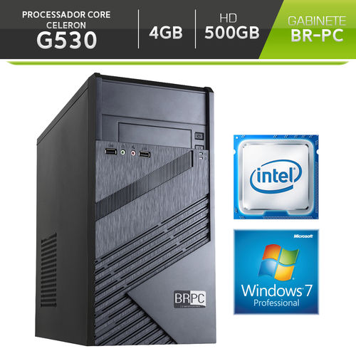 Computador BR One Desktop Celeron G530 4GB HD 500GB Windows 7 Pro