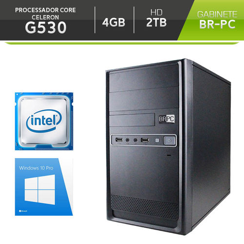 Computador BR One Desktop Celeron G530 4GB HD 2TB Windows 10 Pro