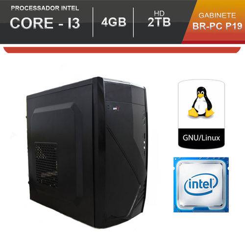 Computador BR One Desktop Intel Core I3-2100 4GB HD 2TB Linux