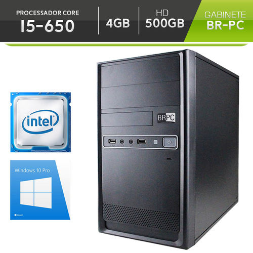 Computador BR One Desktop Intel Core I5-650 4GB HD 500GB Windows 10 Pro