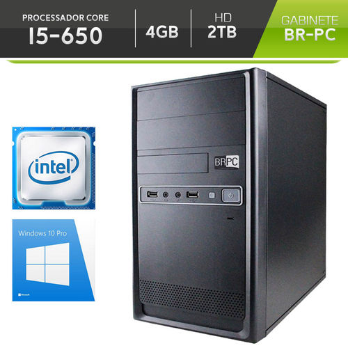 Computador BR One Desktop Intel Core I5-650 4GB HD 2TB Windows 10 Pro