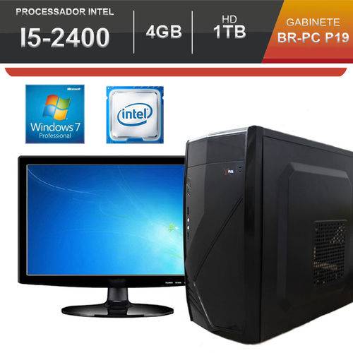 Computador BR-pc com Monitor Led 15,6 Intel Core I5-2400 4GB HD 1TB Windows 7 Pro