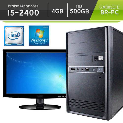 Computador BR-pc com Monitor Led 15,6 Intel Core I5-2400 4GB HD 500GB Windows 7 Pro