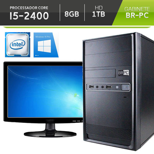 Computador BR-pc com Monitor Led 15,6 Intel Core I5-2400 8GB HD 1TB Windows 10 Pro