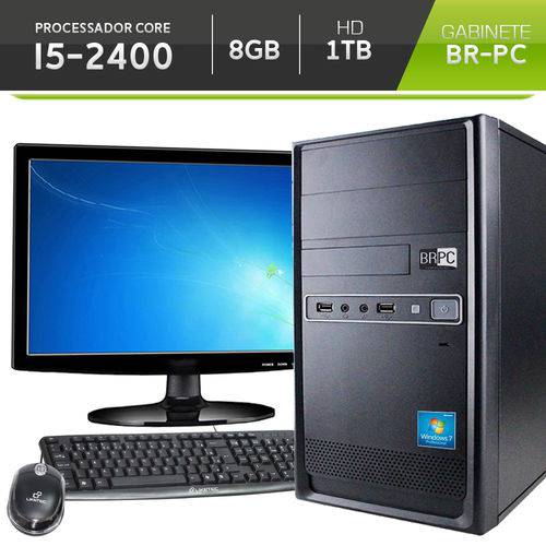Computador BR-pc com Monitor Led 15,6 Intel Core I5-2400 8GB HD 1TB Windows 7 Pro Teclado e Mouse