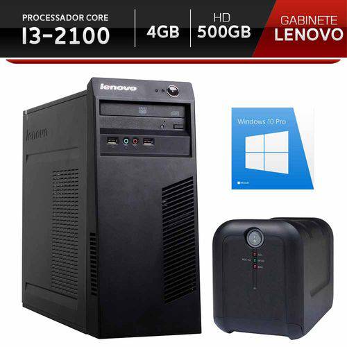 Computador BR-Pc Intel Core I3-2100 4GB HD 500GB Windows 10 Pro Estabilizador 500VA