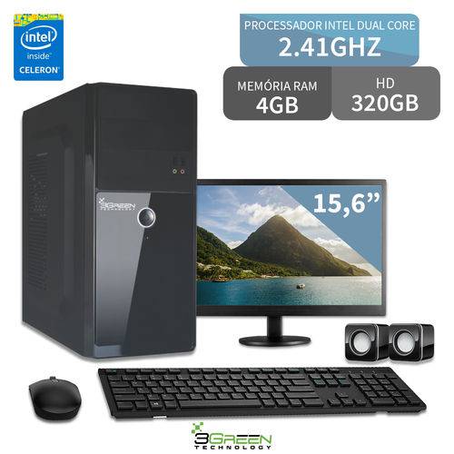 Tudo sobre 'Computador com Monitor 15,6 Intel Dual Core 4GB HD 320GB 3GREEN Triumph Business Desktop'