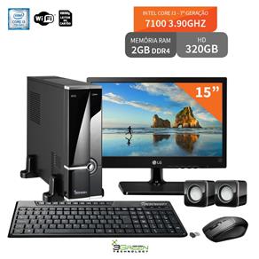 Computador com Monitor 15 LG Intel Core I3 7100 2Gb Ddr4 Hd 320Gb Wifi 3Green Evolution Fun