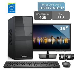 Computador com Monitor 18.5 Intel Dual Core 2.41Ghz 4Gb Hd 1Tb 3Green Triumph Business Desktop