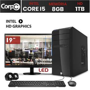 Tudo sobre 'Computador com Monitor 19.5" HDMI CorPC Intel Core I5 8GB HD 1TB com Kit Multmídia'