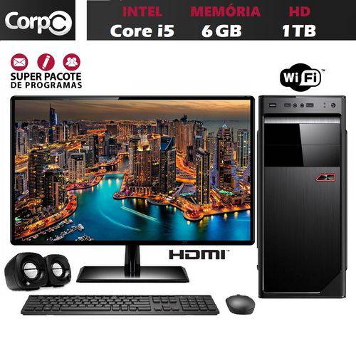 Computador com Monitor 19.5" LED CorpC Intel Core I5 6GB HD 1TB Wifi