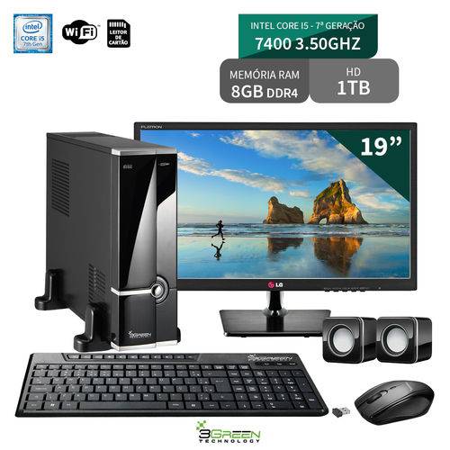 Tudo sobre 'Computador com Monitor 19" Lg Intel Core I5 7400 8Gb 1Tb Wifi 3Green Triumph Business Desktop New'