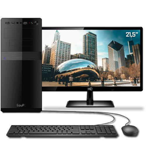 Computador com Monitor Led 21.5" Intel Core I5 Ssd 60gb Hd 500gb 4gb Hdmi Full Hd Áudio Hd Easypc Smart
