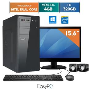 Computador com Monitor Led 15.6 Easypc Intel Dual Core 2.41 4Gb Hd 320Gb Windows 10