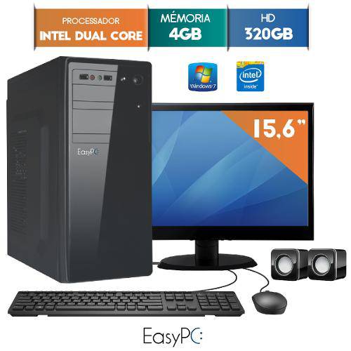 Computador com Monitor Led 15.6 Easypc Intel Dual Core 2.41 4gb Hd 320gb Windows