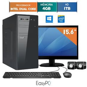 Computador com Monitor Led 15.6 Easypc Intel Dual Core 2.41 4Gb Hd 1Tb Windows 10