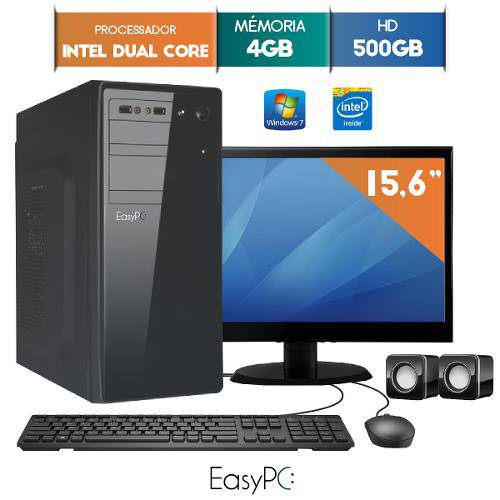 Computador com Monitor Led 15.6 Easypc Intel Dual Core 2.41 4gb Hd 500gb Windows