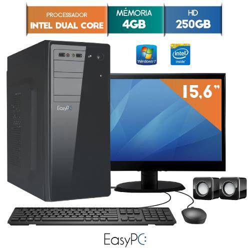 Computador com Monitor Led 15.6 Easypc Intel Dual Core 2.41 4gb Hd 250gb Windows