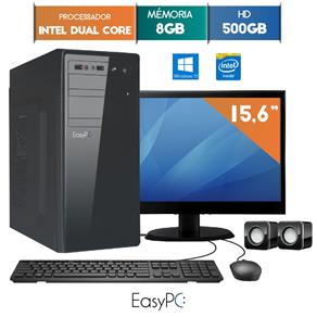 Computador com Monitor Led 15.6 Easypc Intel Dual Core 2.41 8Gb Hd 500Gb Windows 10